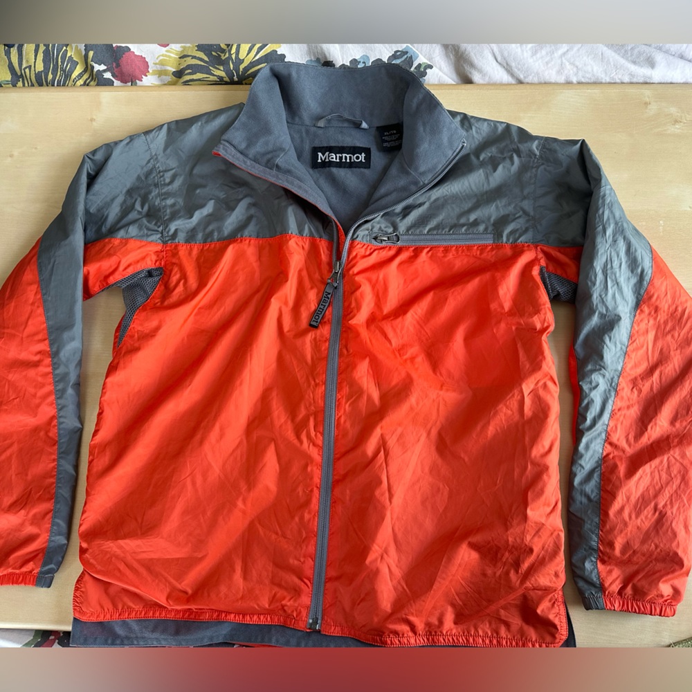 Marmot Youth Orange and Gray Lined Jacket / Windbreaker - Kids XL - EUC